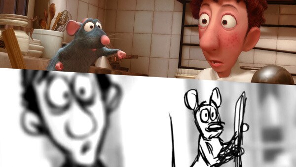 Remy in the Kitchen from Ratatouille | Pixar Side by Side
