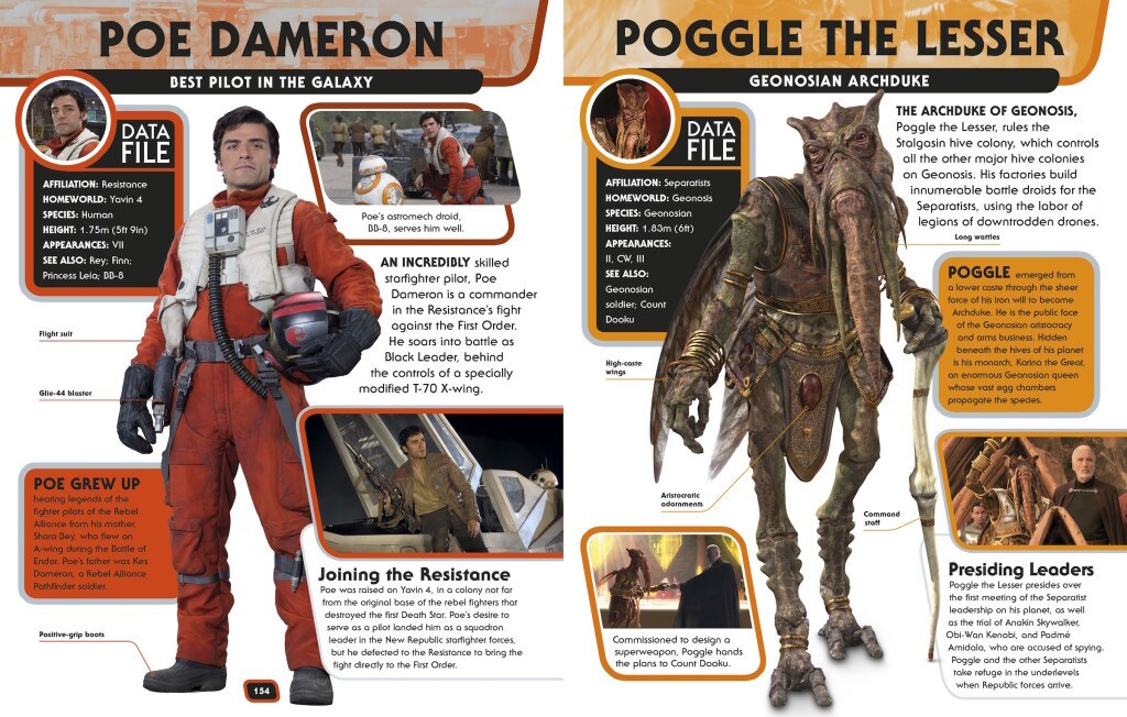 Star Wars Encyclopedia - Poe Dameron and Poggle the Lesser