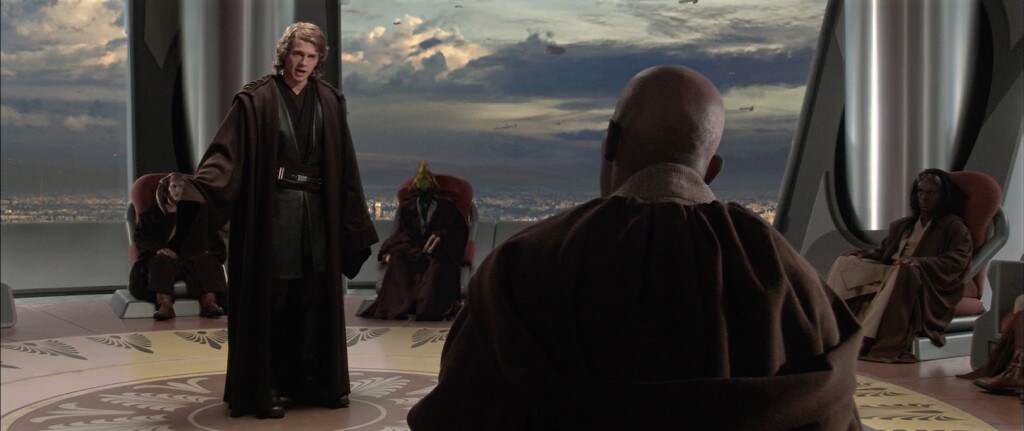 Anakin and the Jedi Council in Revenge of the Sith