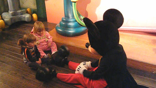 Yoga with Mickey Mouse at Disneyland