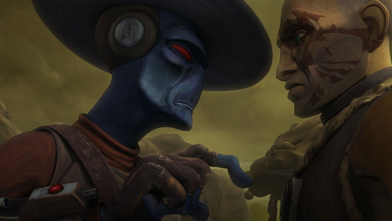Cad Bane and Moralo Eval from The Clone Wars episode, "Friends and Enemies" 