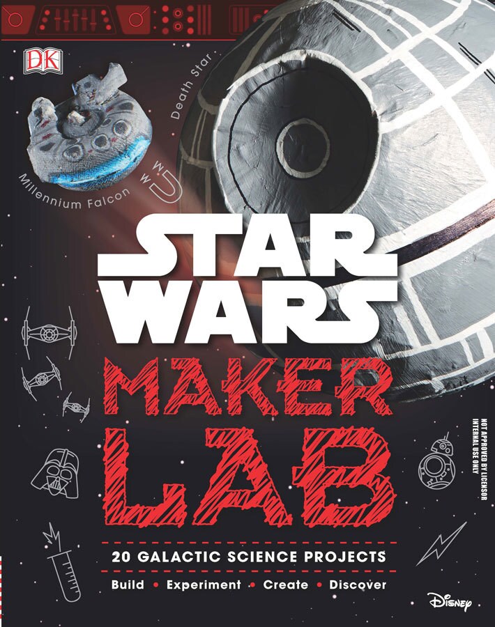 The Star Wars Maker Lab book cover, featuring a magnetic Millennium Falcon and Death Star craft project.