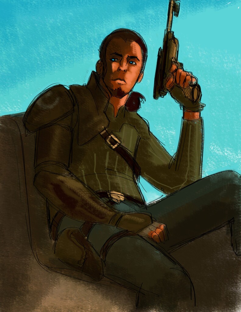 An early concept drawing of Kanan from Star Wars Rebels by Dave Filoni