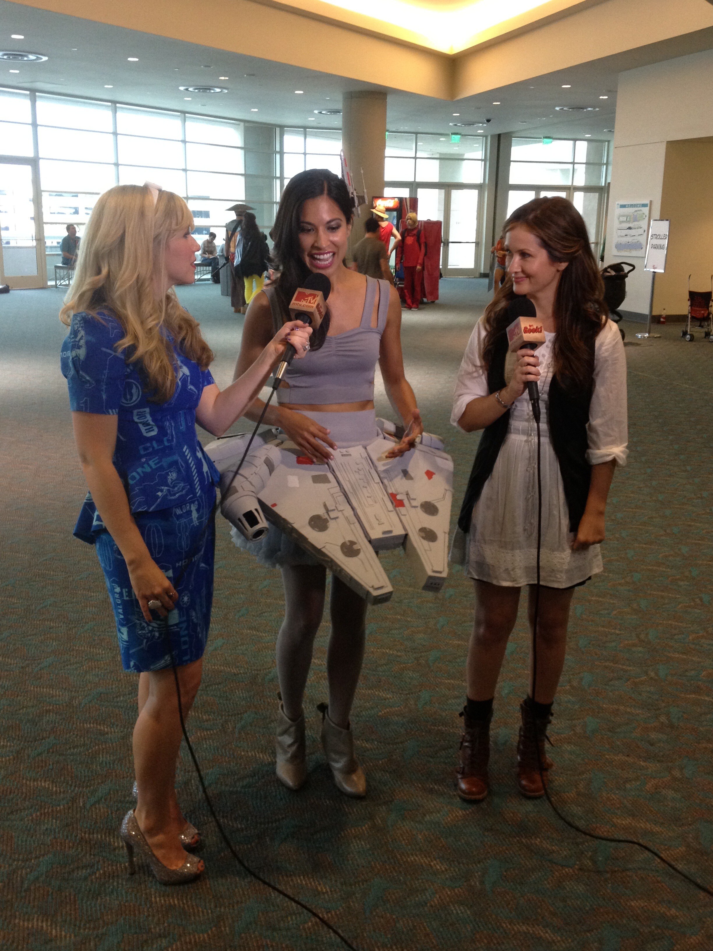 Me and Cat interview our winner, Jennifer, in her Millennium Falcon dress for MTV Geek!