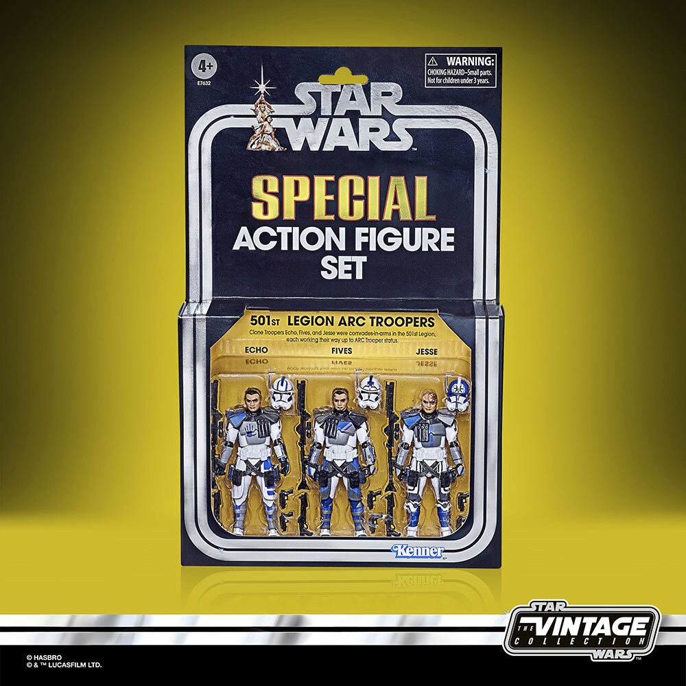Star Wars: The Vintage Collection Star Wars: The Clone Wars 501st Legion ARC Troopers Figure 3-Pack box