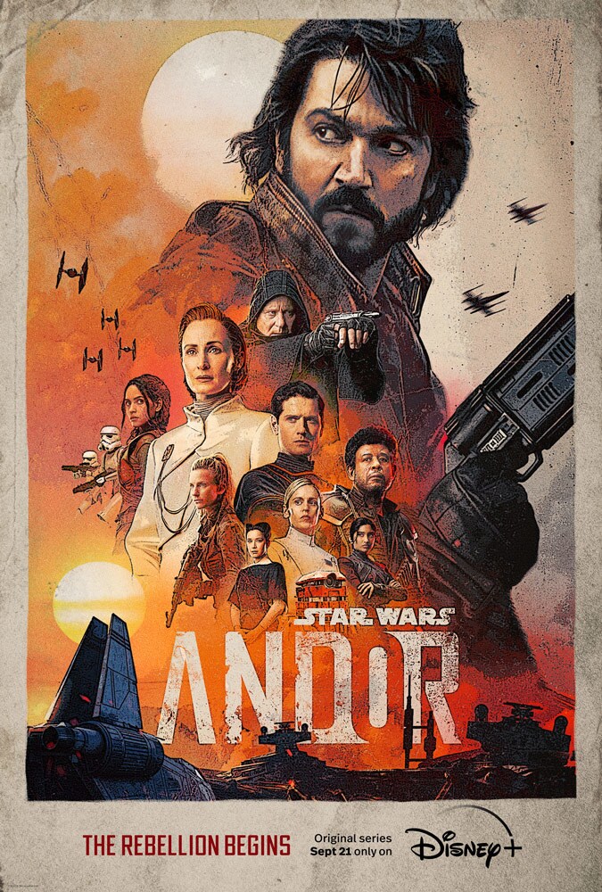 Andor poster featuring the heroes and villains of the show.