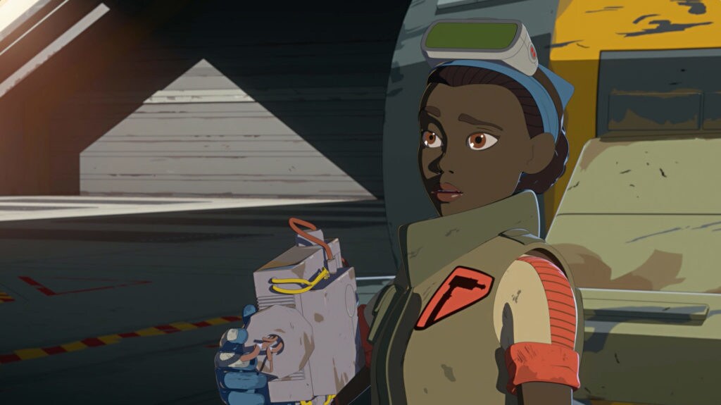 Tam with an acceleration compensator in Star Wars Resistance.