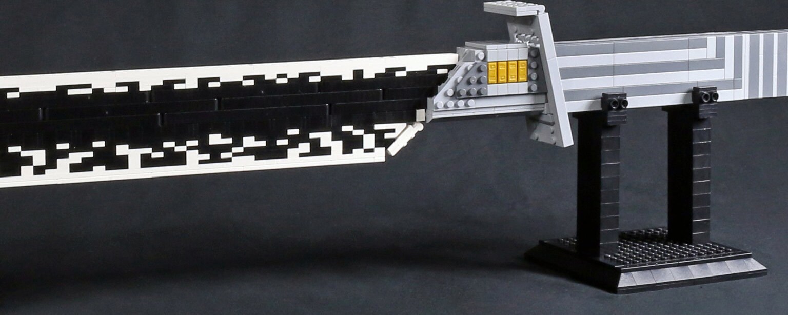 A homemade Lego Darksaber.