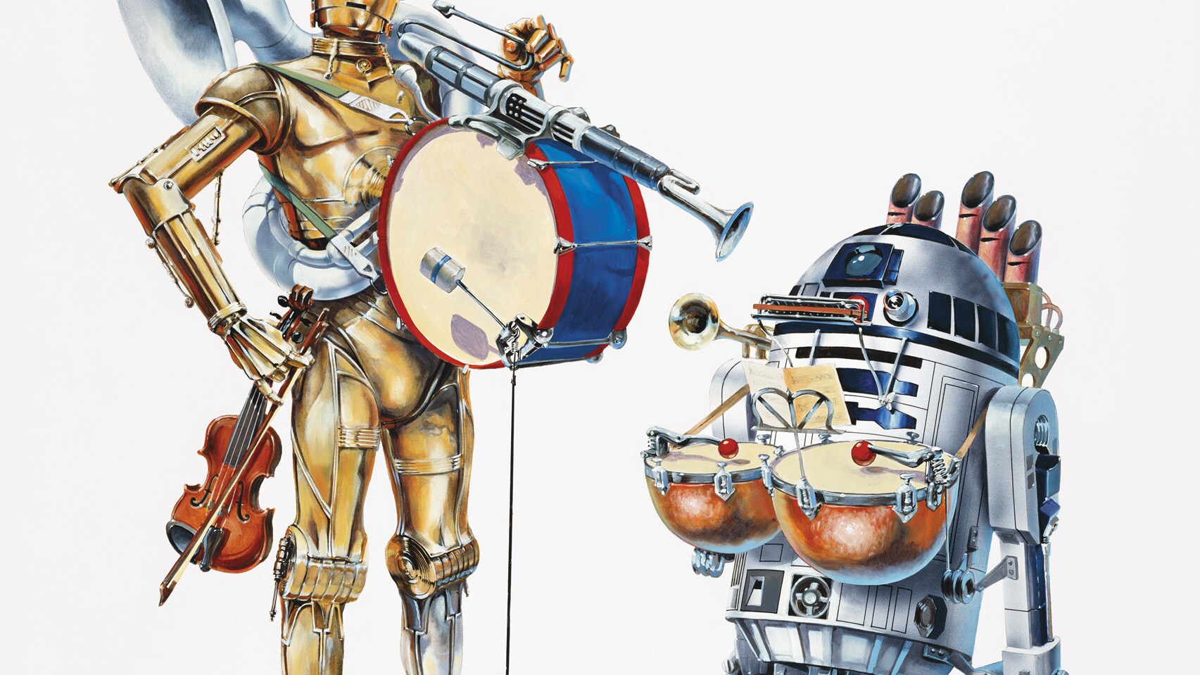 Star Wars Art: Posters - C-3PO and R2-D2 with instruments