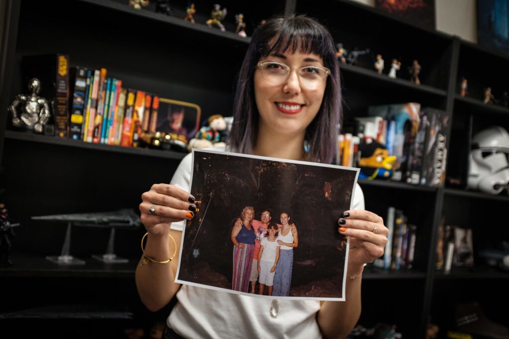 Lucasfilm's Michelle Halevi with a photo of her family -- her first Star Wars friends.