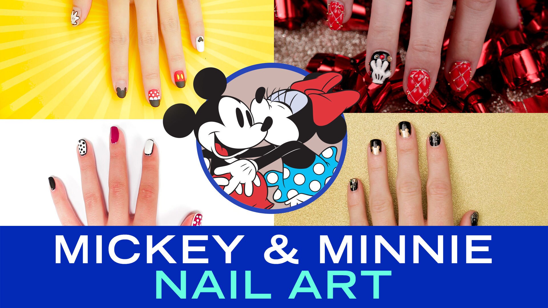5. Simple Mickey and Minnie Nail Art Ideas - wide 4