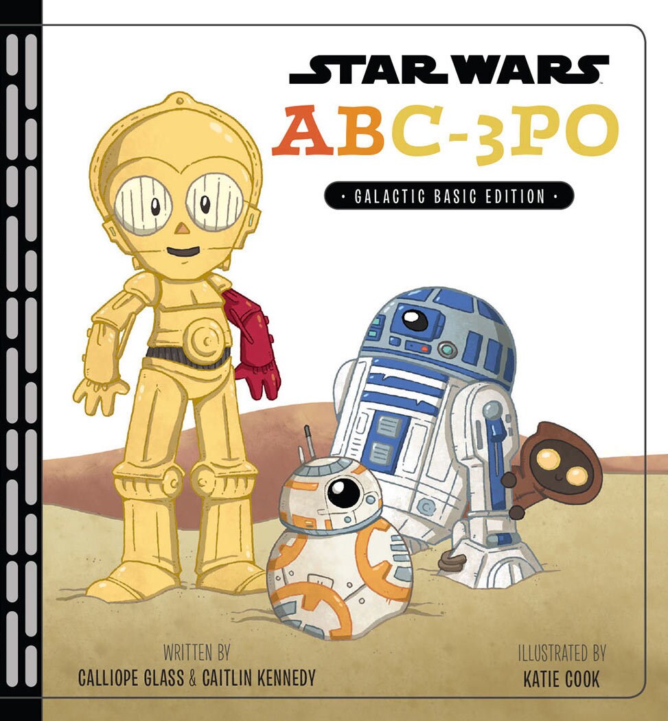 C-3PO, R2-D2, and BB-8, on the cover of the children's book ABC-3PO.