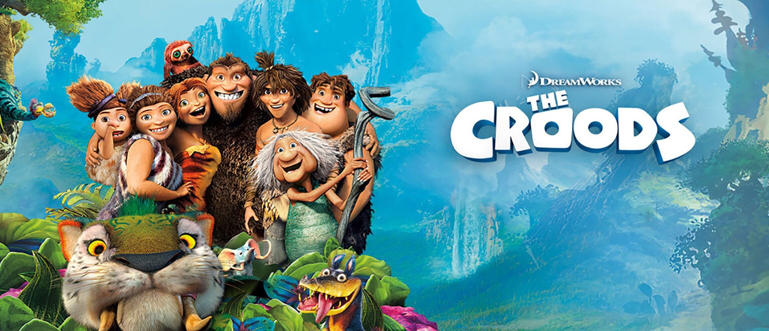 The entire animated family from the Dreamworks movie "The Croods"