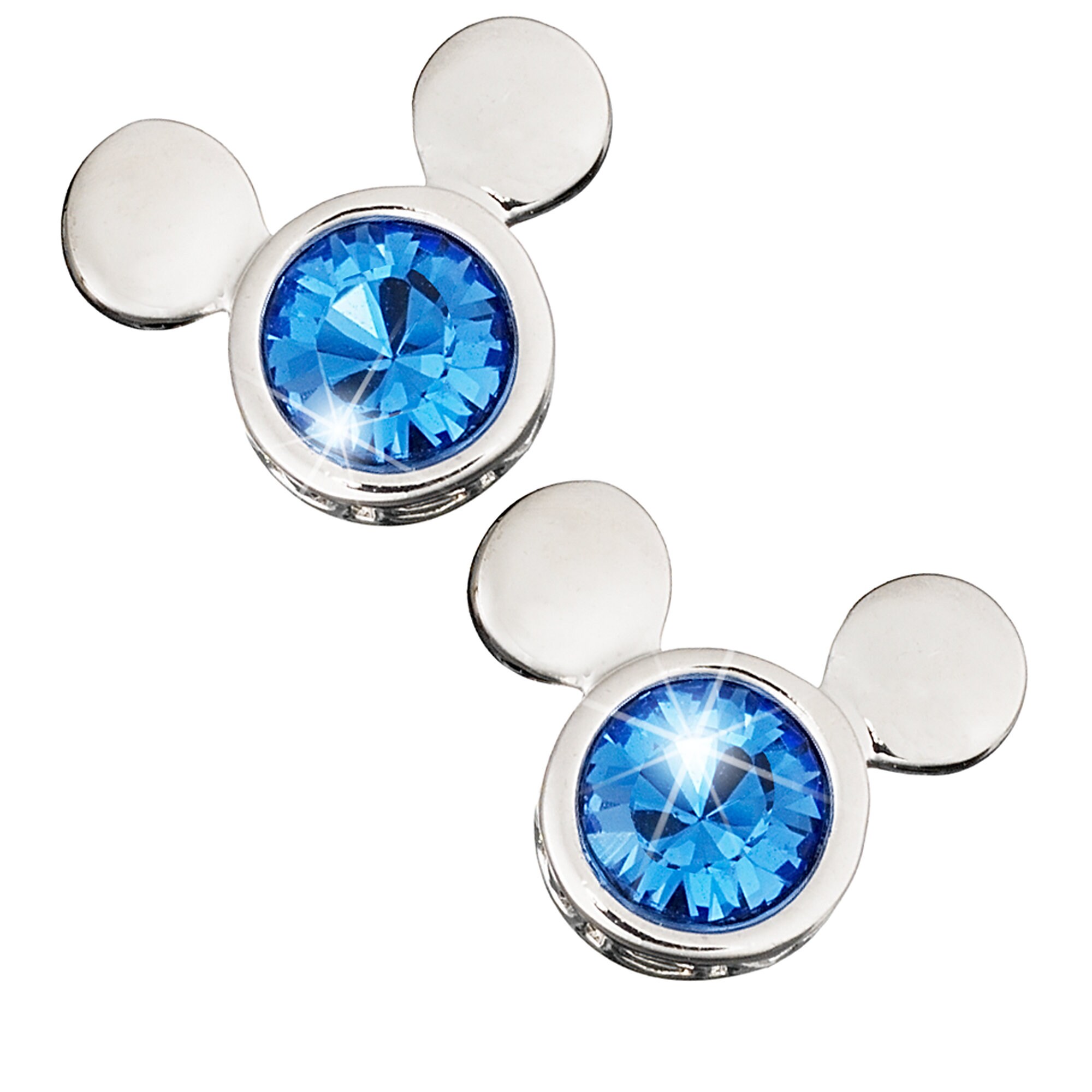 Mickey Mouse Icon Crystal Earrings by Arribas - Blue