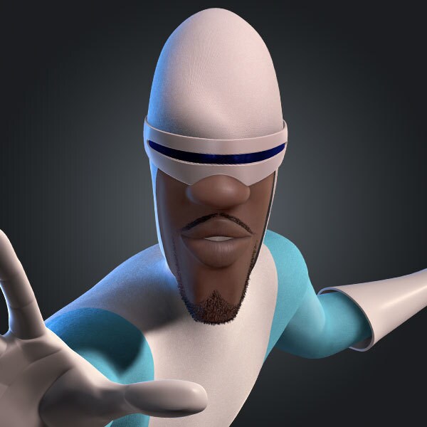 Frozone / Lucius Best, voiced by Samuel L. Jackson, in The Incredibles and Incredibles 2