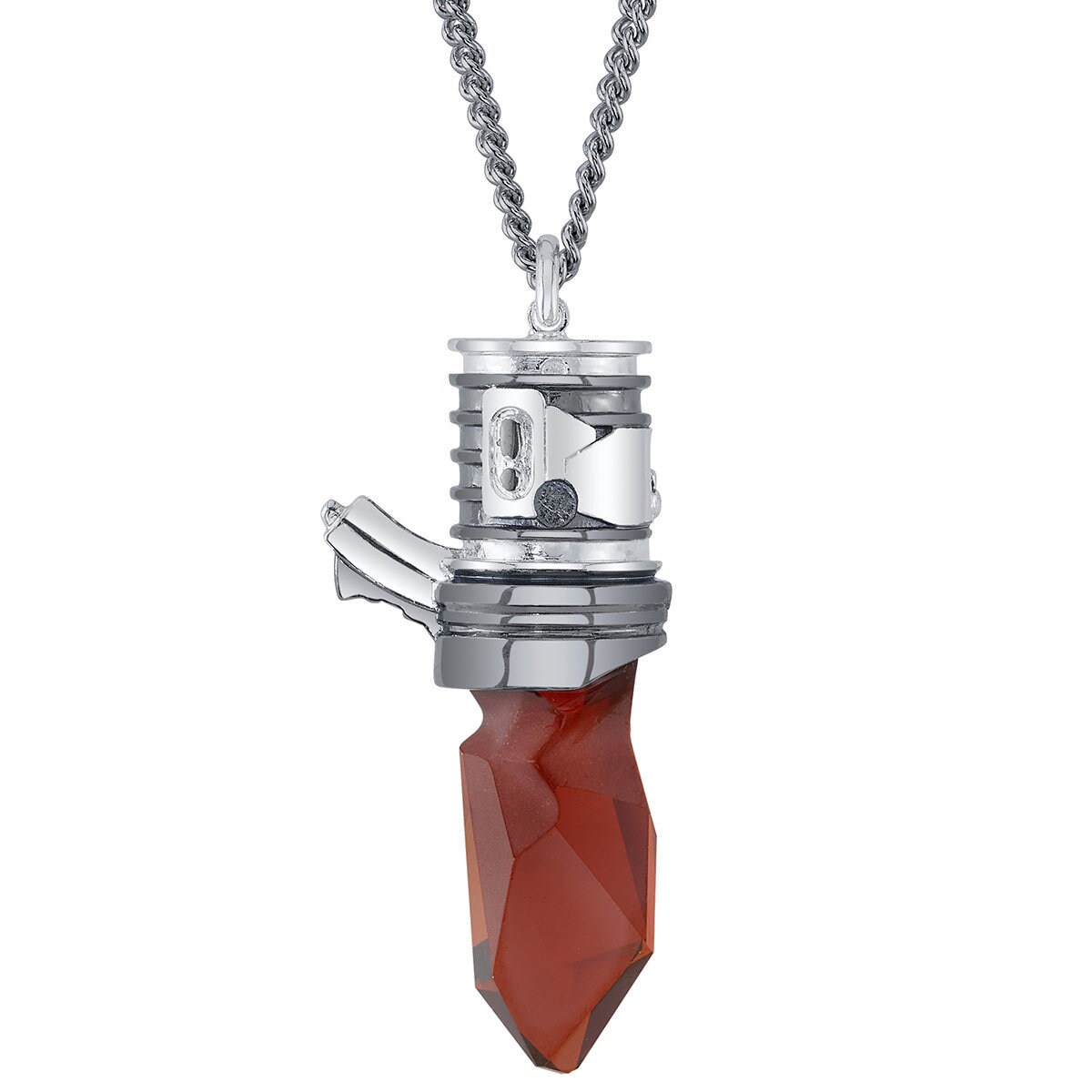 D23 Expo 2022 exclusive necklace featuring Reva's red kyber crystal.