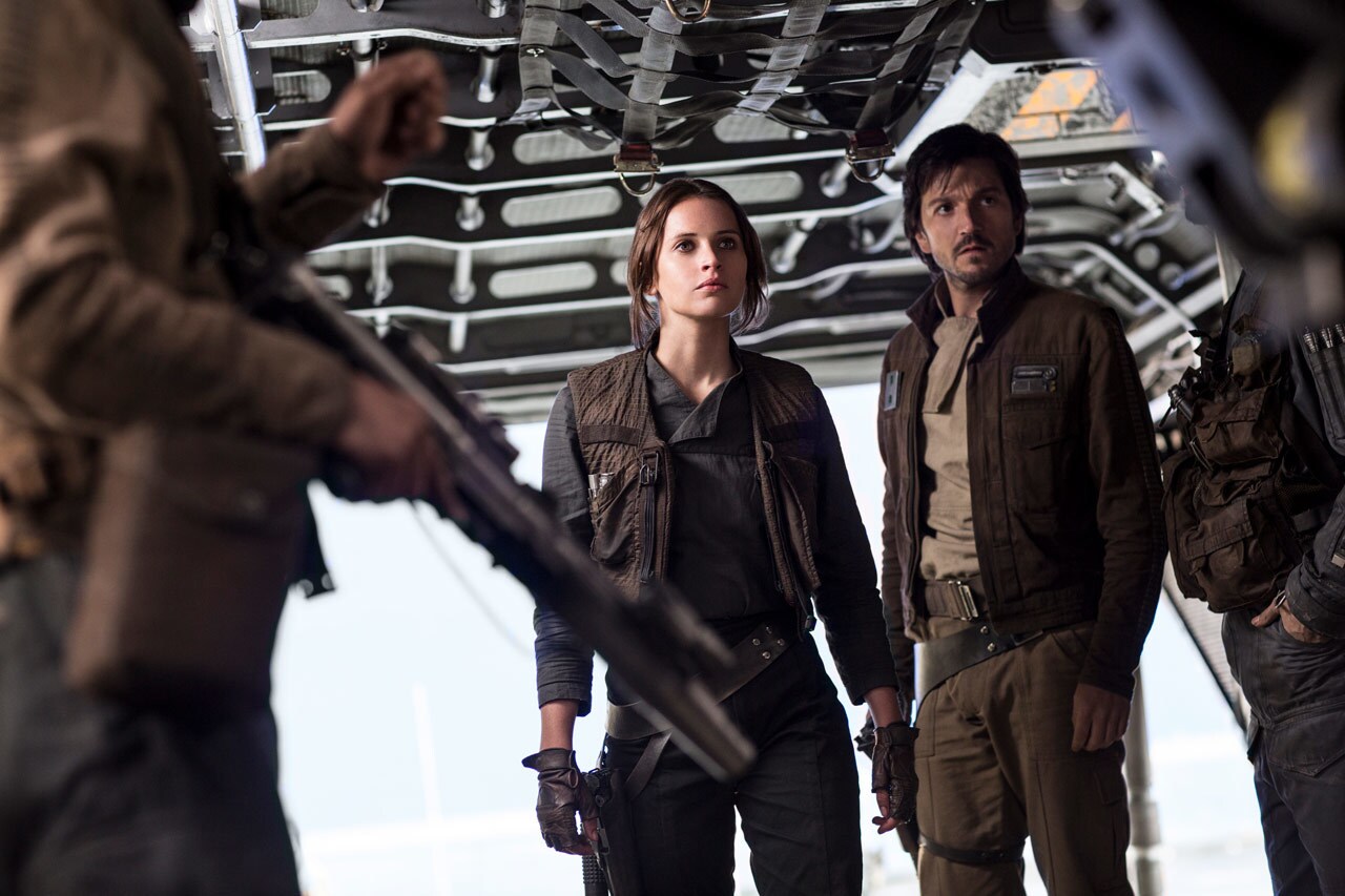 Jyn Erso and Cassian Andor.