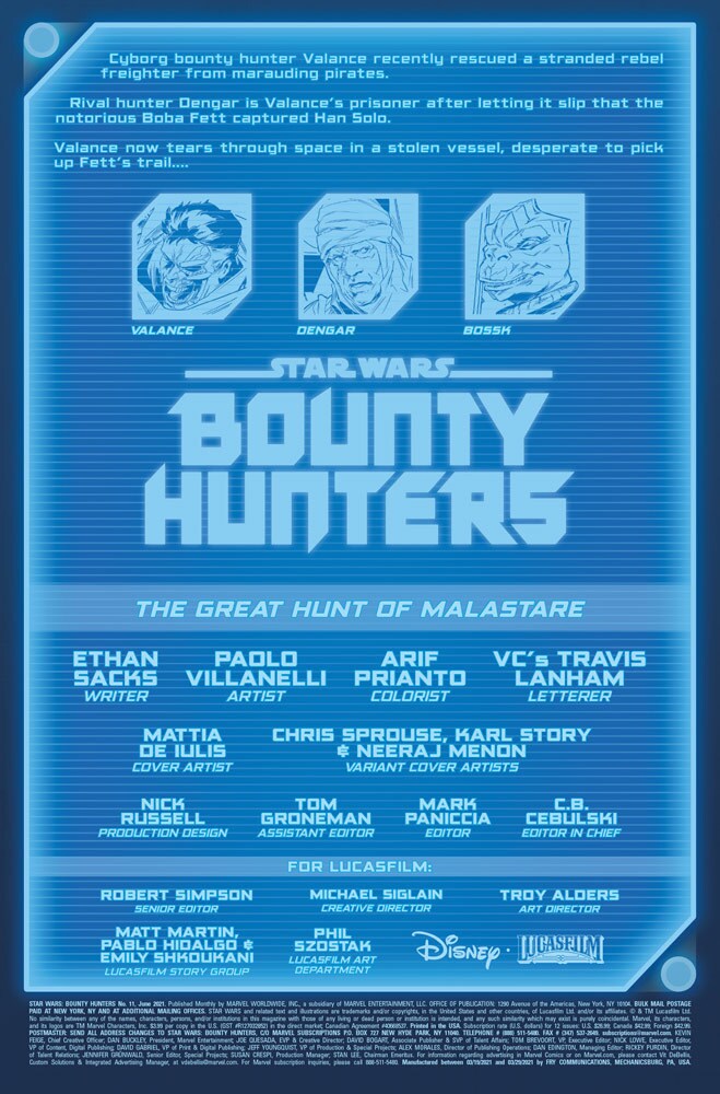 Marvel’s Star Wars: Bounty Hunters #11 preview 1