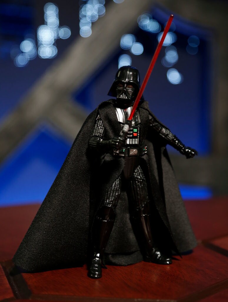 A Darth Vader action figure.