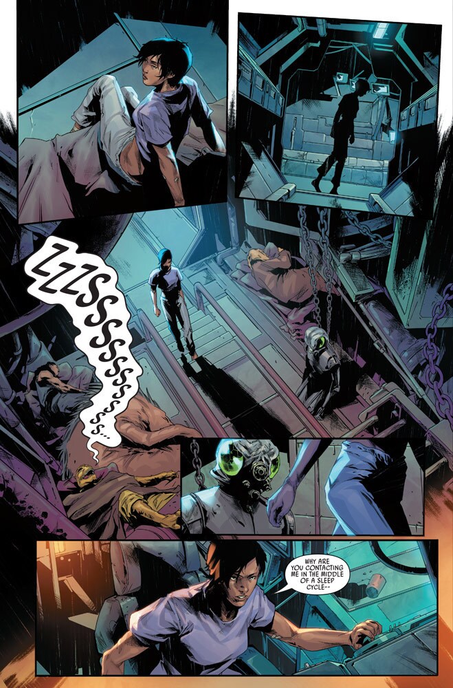 Marvel's Star Wars: Bounty Hunters #21 page - T'onga dreams of her dead brother.