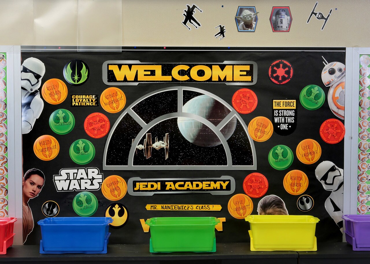 A Star Wars themed bulletin board.