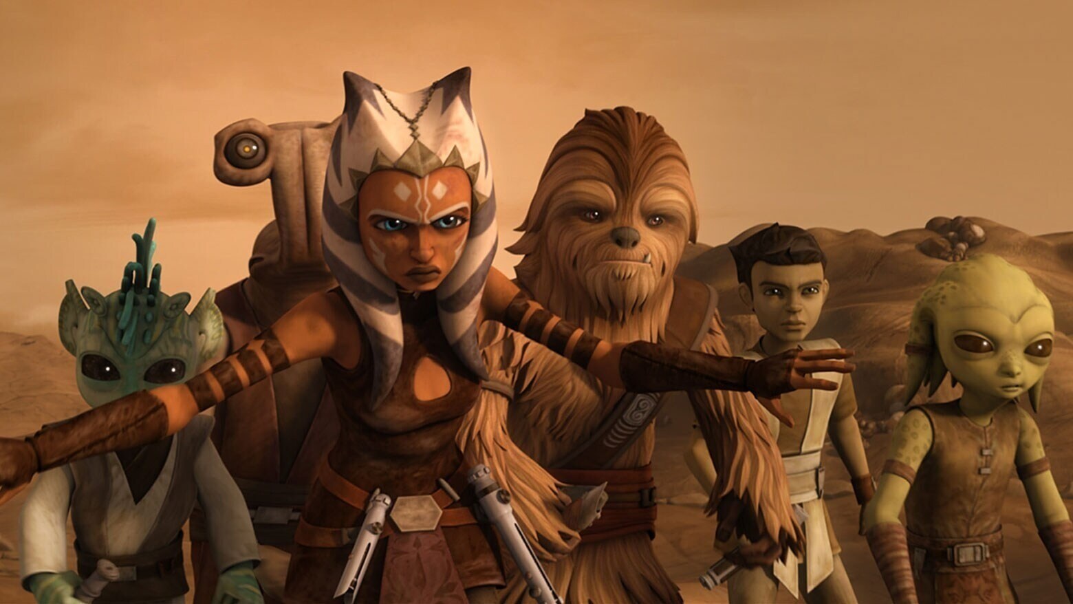 Ahsoka with Jedi younglings in The Clone Wars