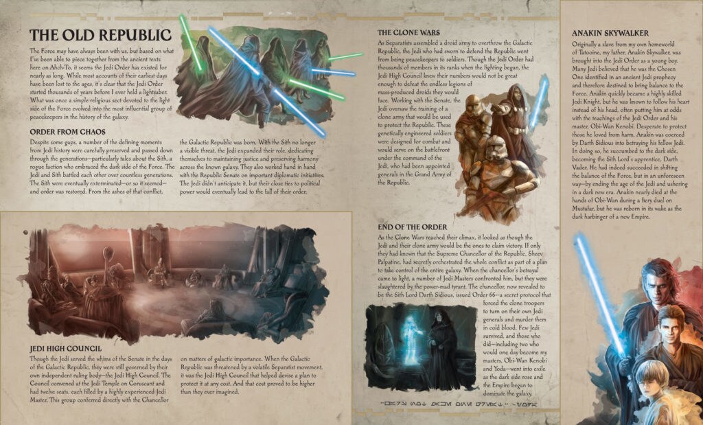 The Secrets of the Jedi - interior spread on the Old Republic