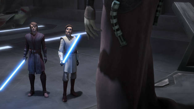 Asajj Duels Anakin and Obi-Wan