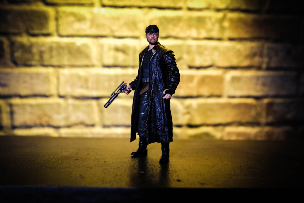 A DJ action figure from the Star Wars: The Black Series collection.