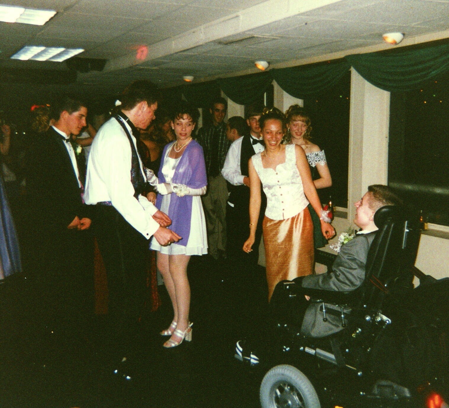 Ben on the dance floor with Angela, prom night, 1996.