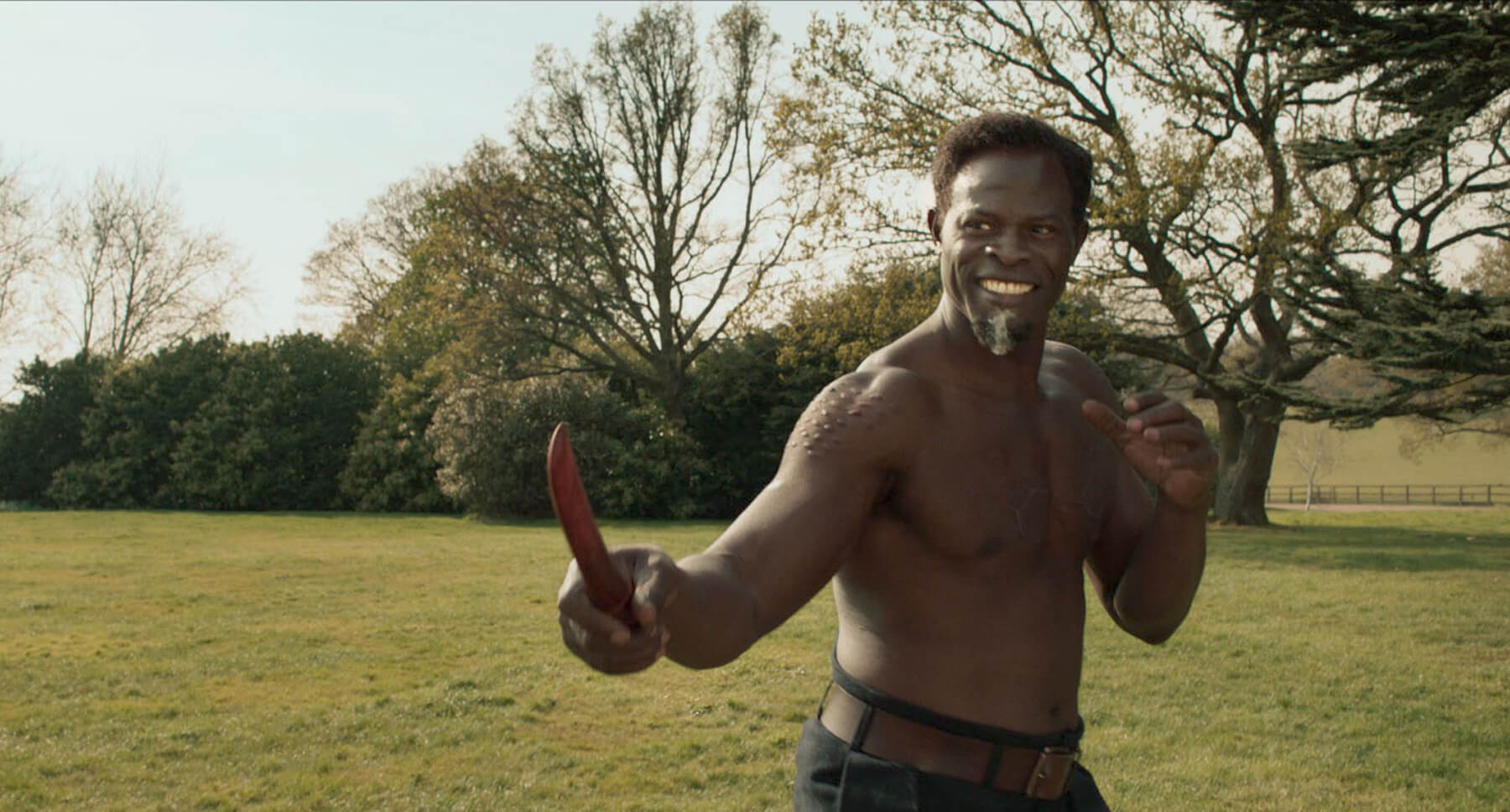 Djimon Hounsou as Shola in the movie "The King's Man"