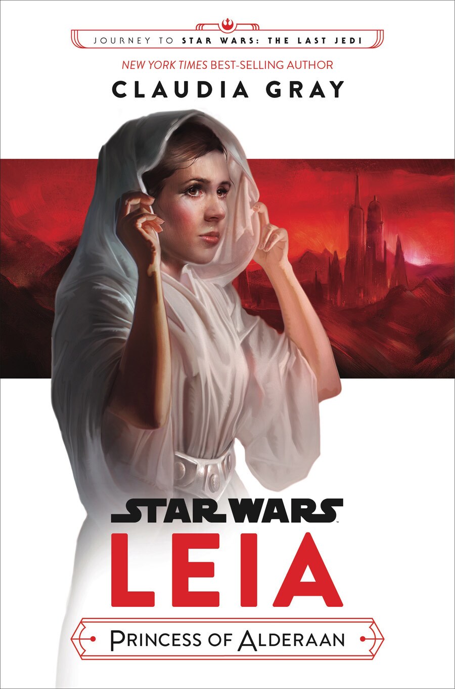 Princess Leia reaches for her hood on the cover of Leia: Princess of Alderaan.