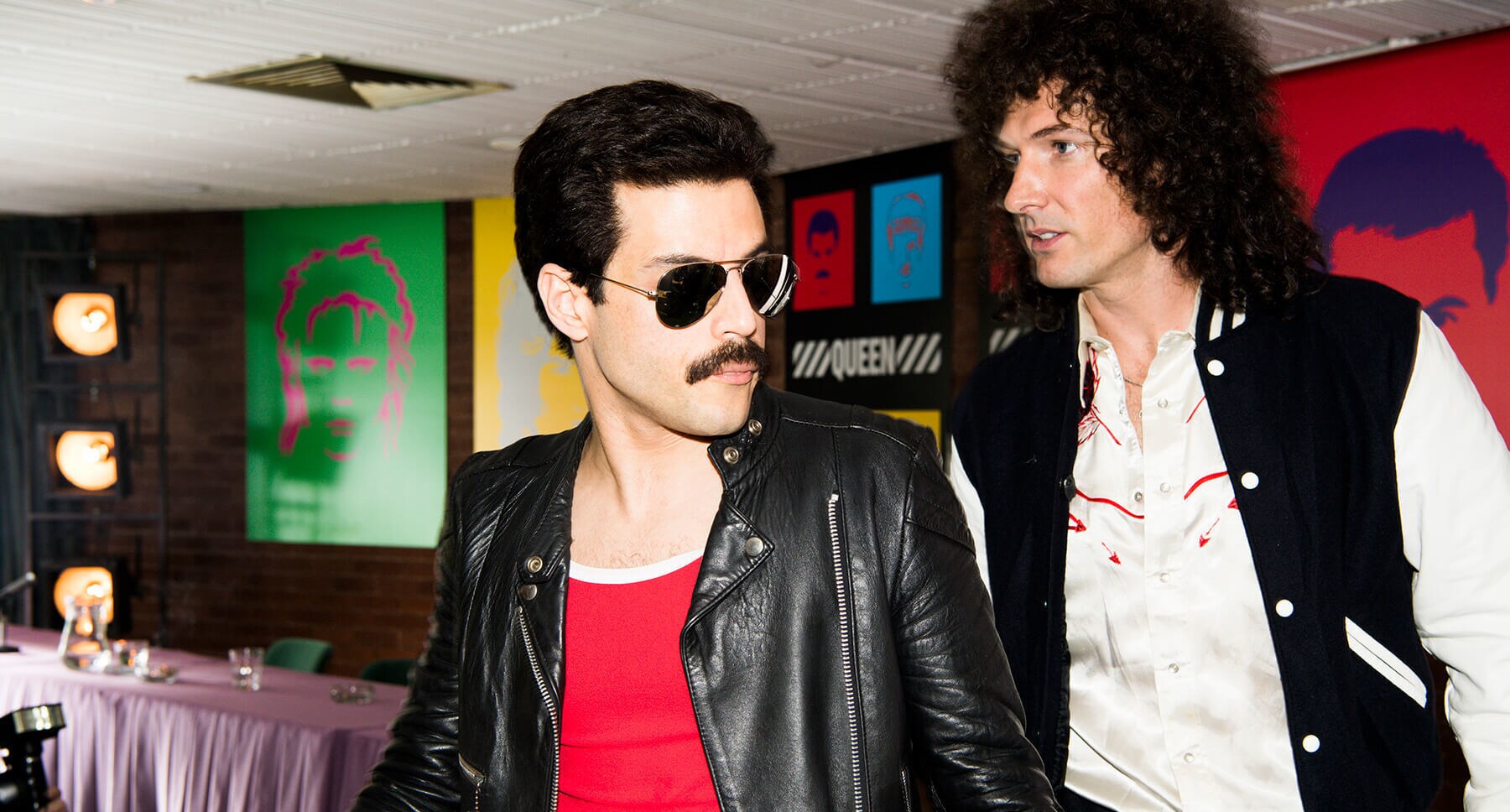 ActorActors Rami Malek (as Freddie Mercury) and Gwilym Lee (as Brian May) in the movie "Bohemian Rhapsody"