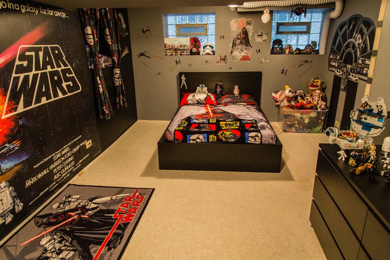 A Star Wars-themed bedroom.