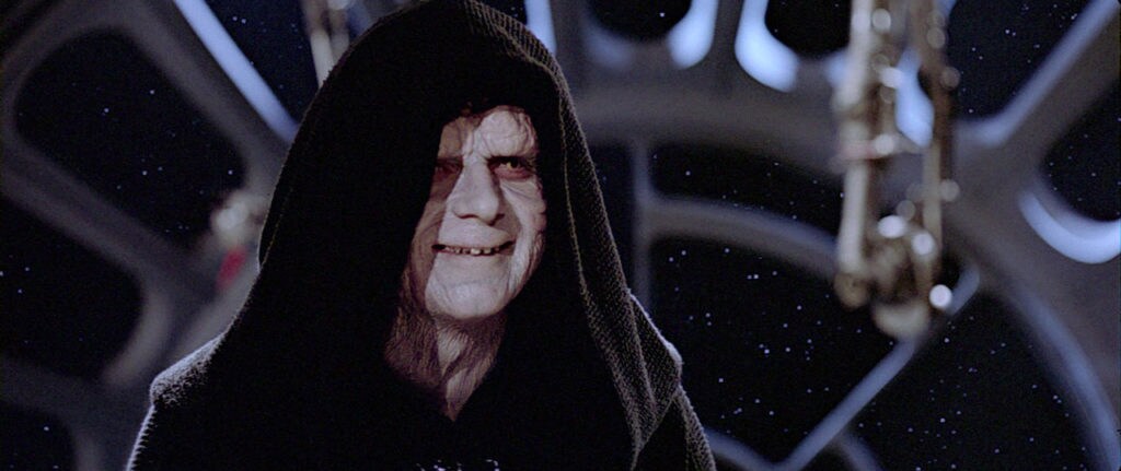 The Emperor laughs in Star Wars: Return of the Jedi.