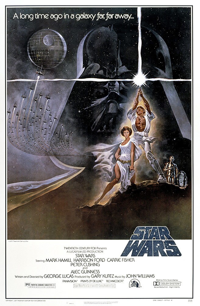 The original 1977 theatrical poster for Star Wars.