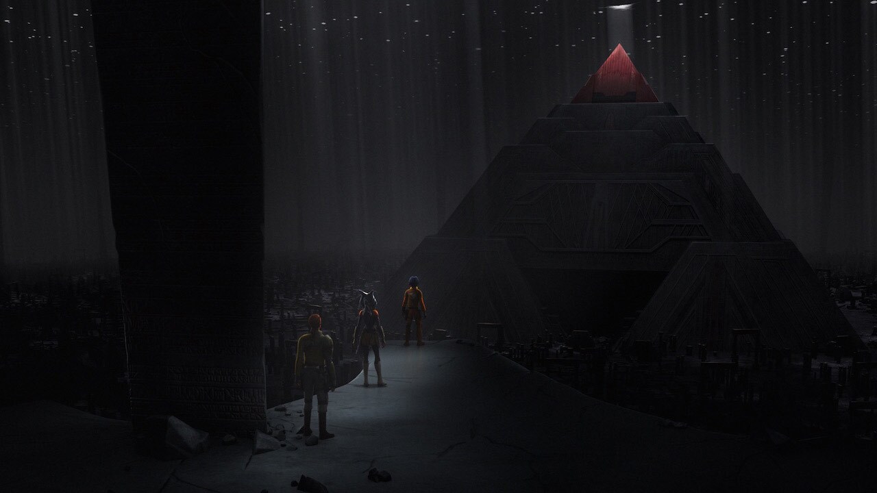 The Sith world of Malachor, with a towering Sith Temple, in Star Wars Rebels.
