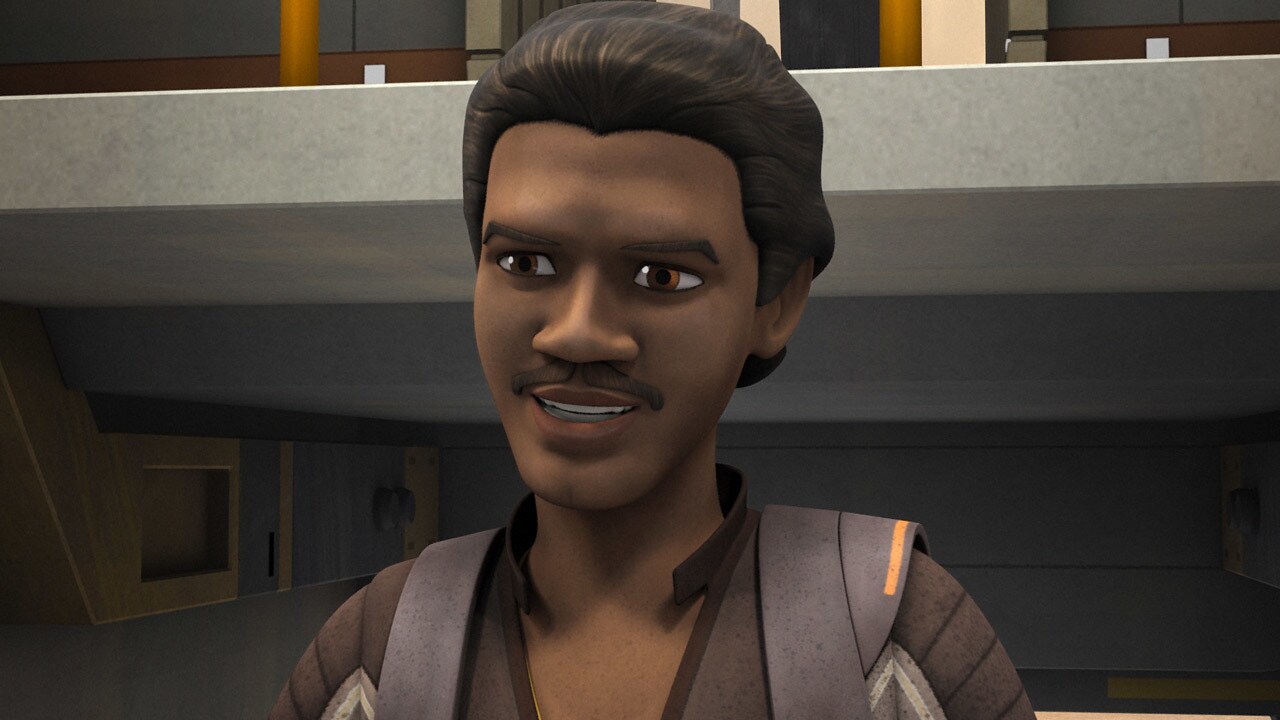 Lando Calrissian smiles in Star Wars Rebels.