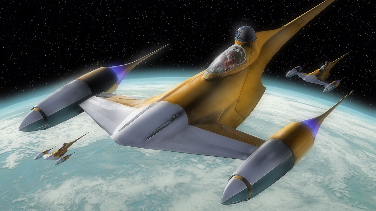The Naboo N-1 starfighter from Star Wars: The Phantom Menace.