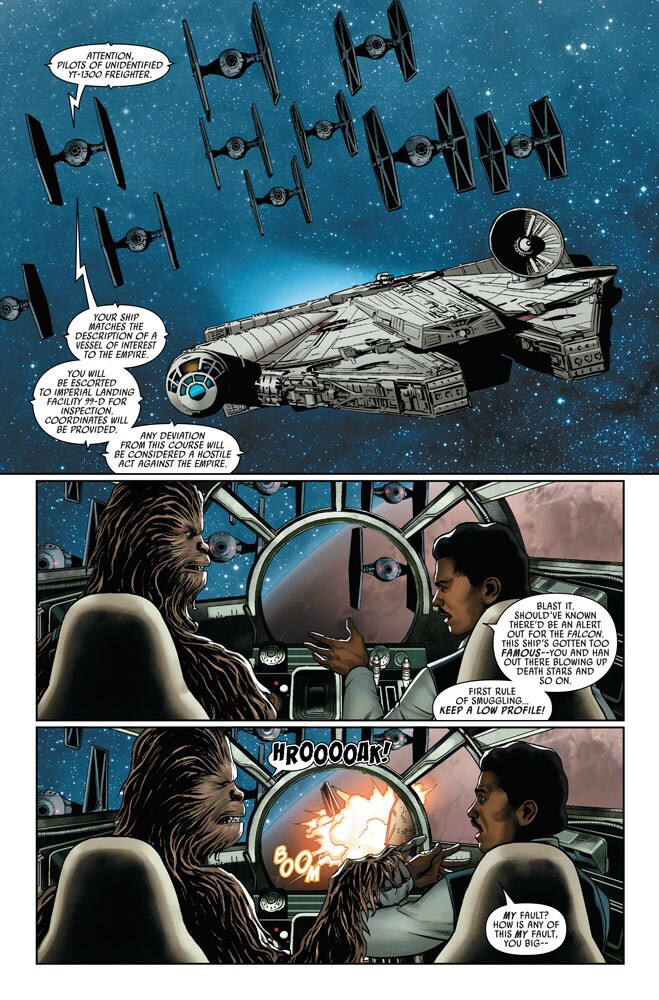 Star Wars #2 - TIEs blast at the Millennium Falcon