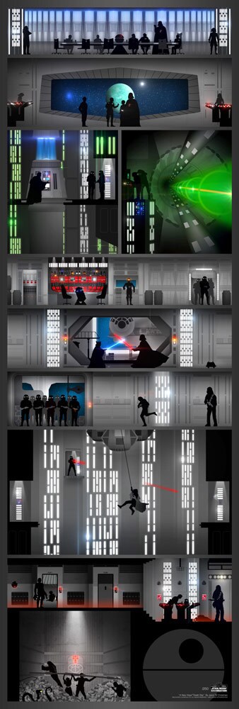 Jason W. Christman's Star Wars print featuring levels of the Death Star.
