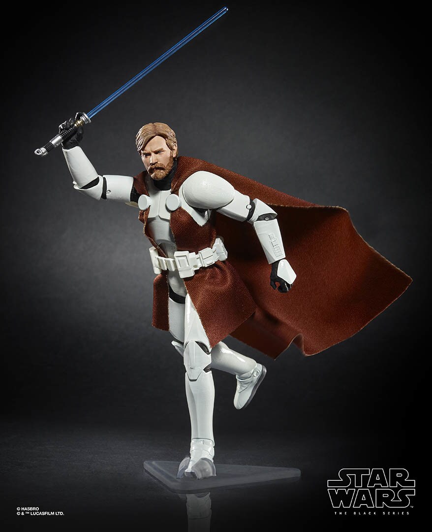 Hasbro's The Black Series Obi-Wan Kenobi in Clone Wars armor.