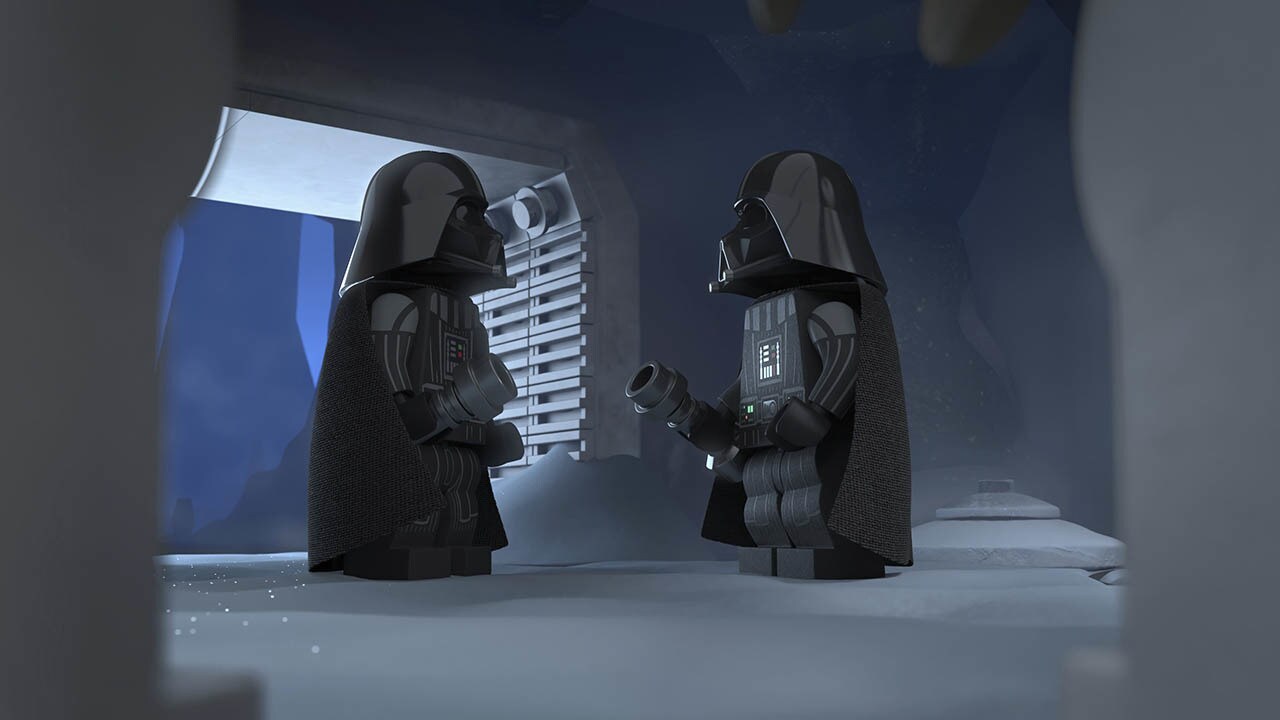 Vader versus Vader in the LEGO Star Wars Holiday Special