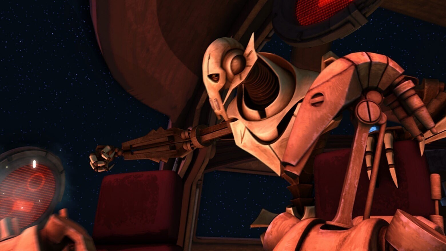 General Grievous in his warship, the Malevolence