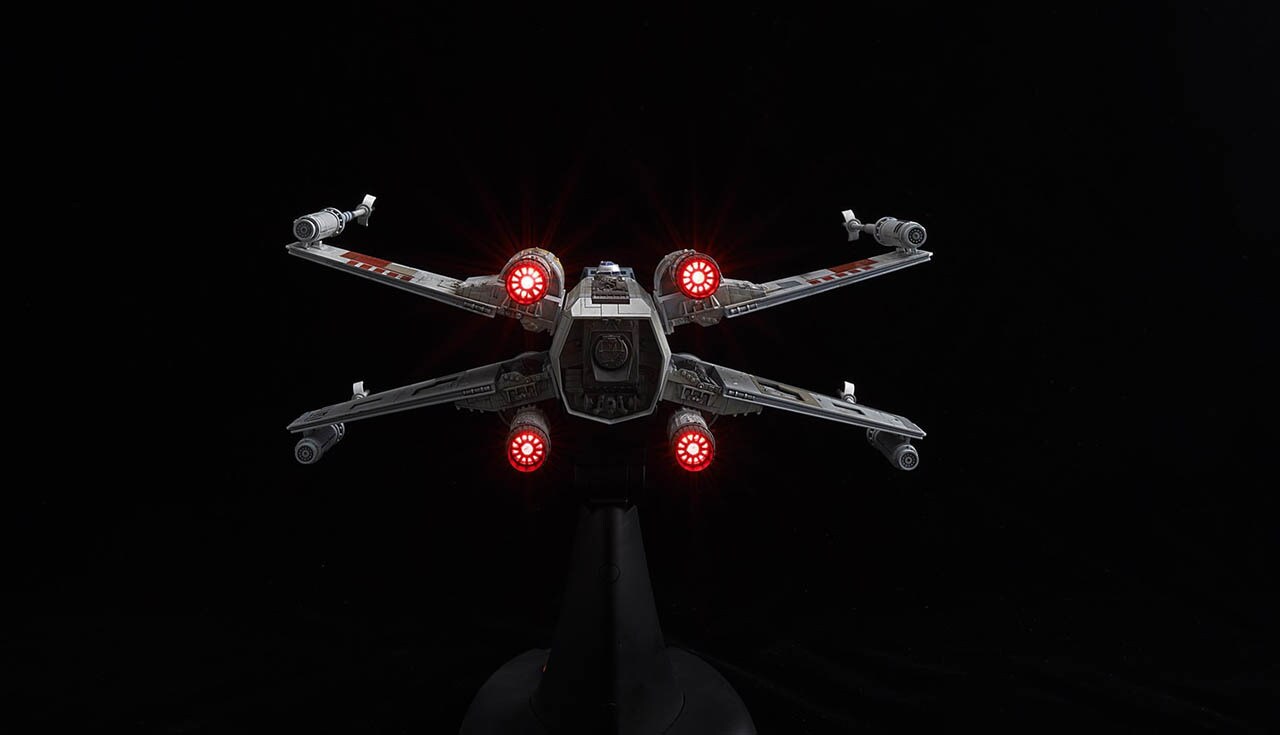 An X-wing model by Bandai.