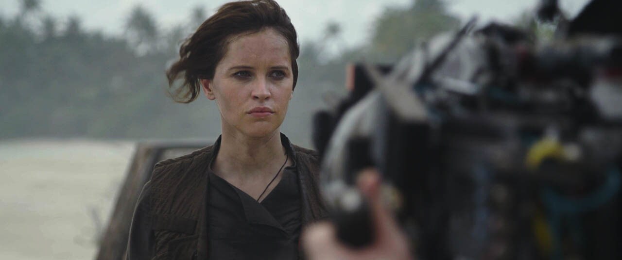 Felicity Jones (Jyn Erso) Behind the Scenes on set during production. 