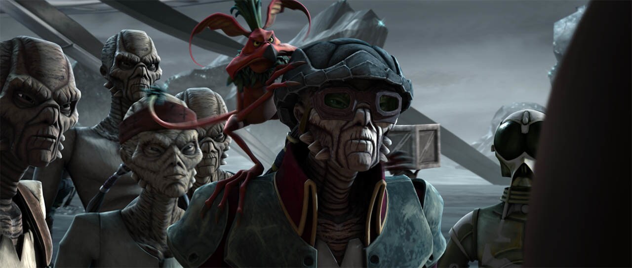 Hondo and his pirate gang arrive in a scene from "Dooku Captured."