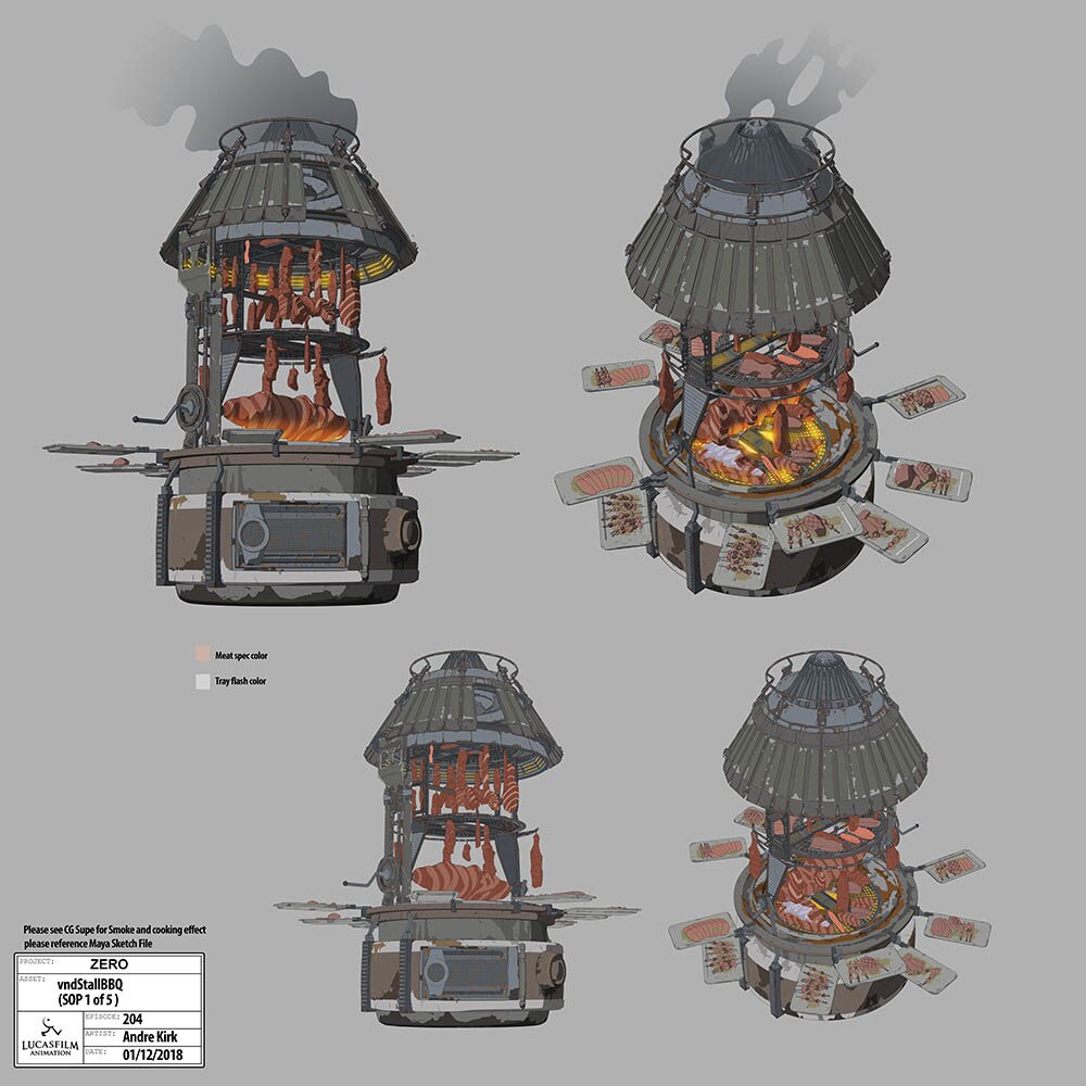 Meat grill concept art 