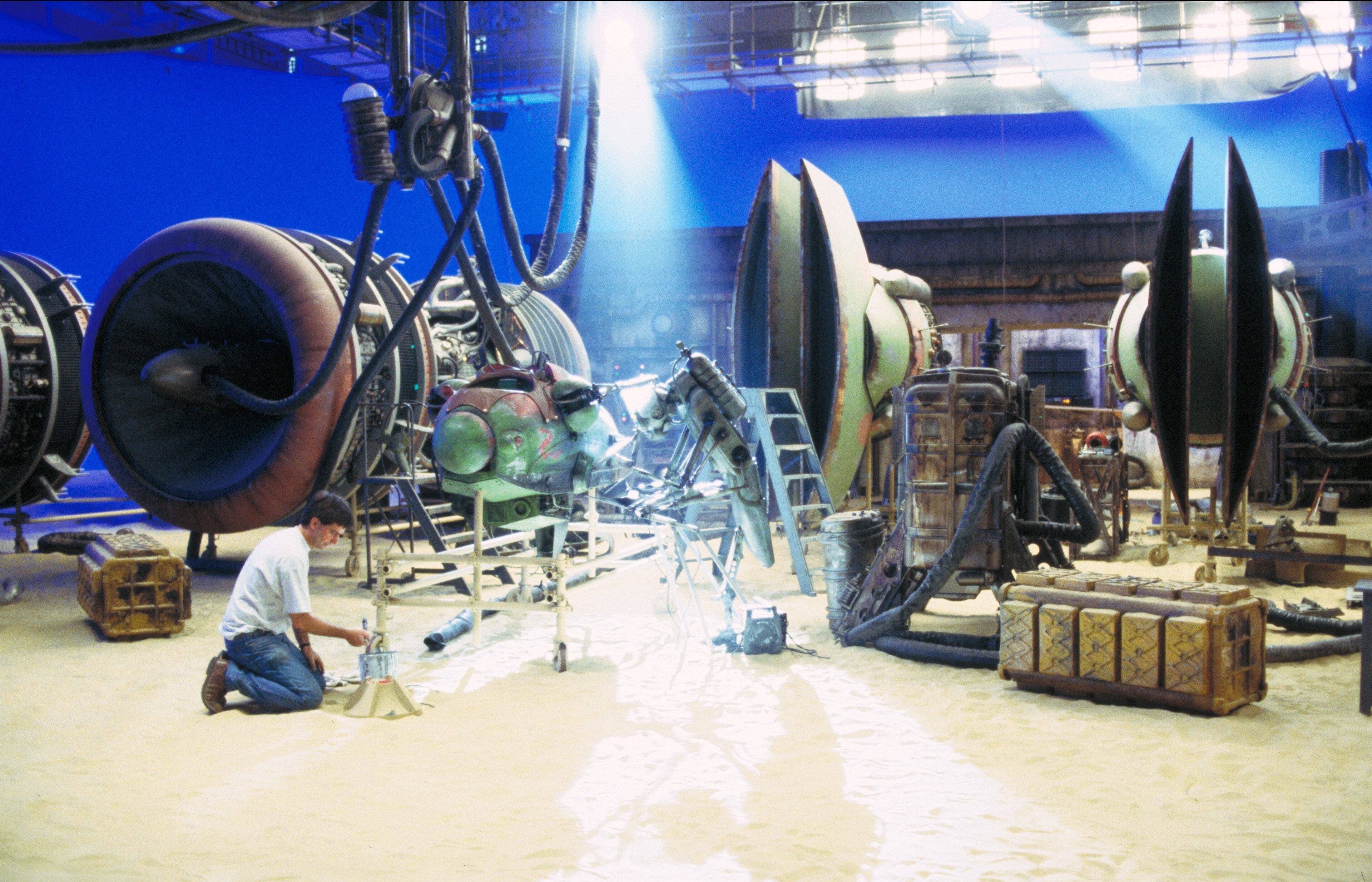 Life-size Podracer props on-set, used for closeups.