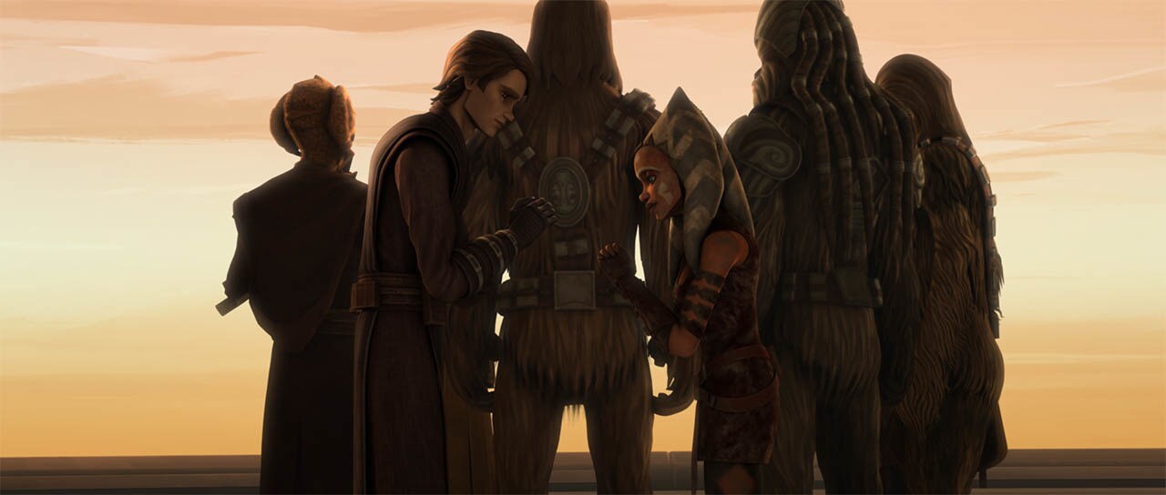 Ahsoka and Anakin in "Wookiee Hunt."